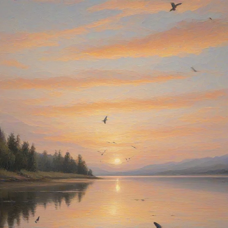 Chahamanstyleoil, A Beautiful Sunrise On A Placid Lake And B...