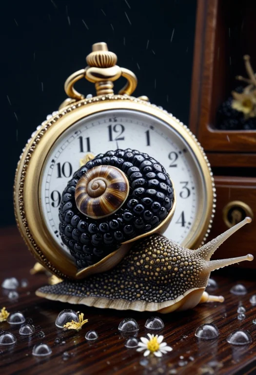 8k, Raw Digital Photo, Blackberryworld Snail Crawling Across...
