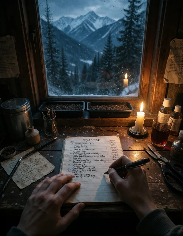 Create A Pg-13 Atmospheric Horror Image Centered On A Mounta...