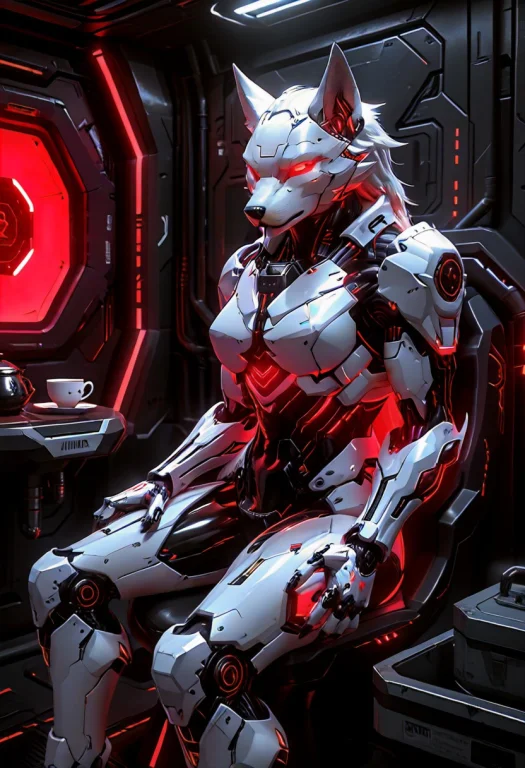 Whiteember Aesthetic, Sleek Glossy White Armor Panels, Crims...