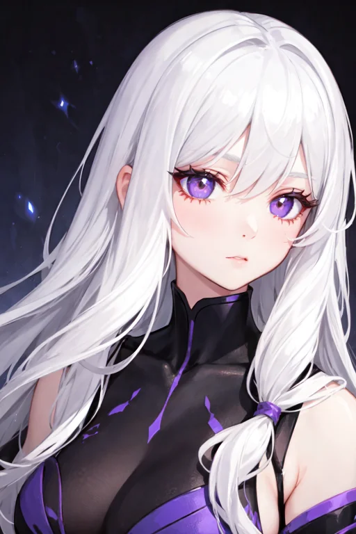 1girl, White Hair, Purple Eyes, Detailed Eyes, Luminous Eyes...