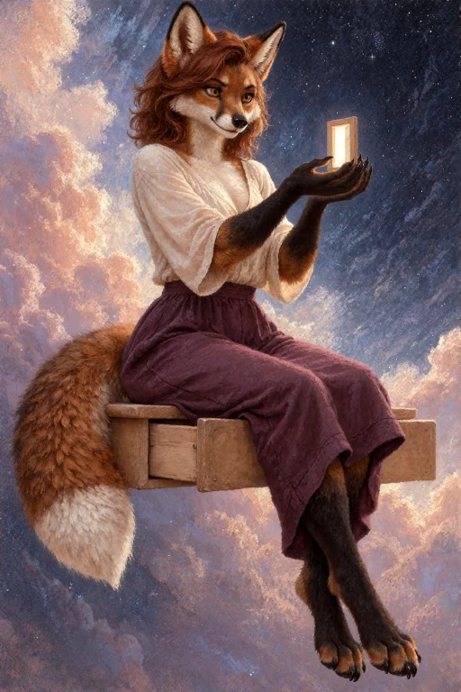 A Surreal Soft-pastel Illustration Of Vesper, An Adult Femal...
