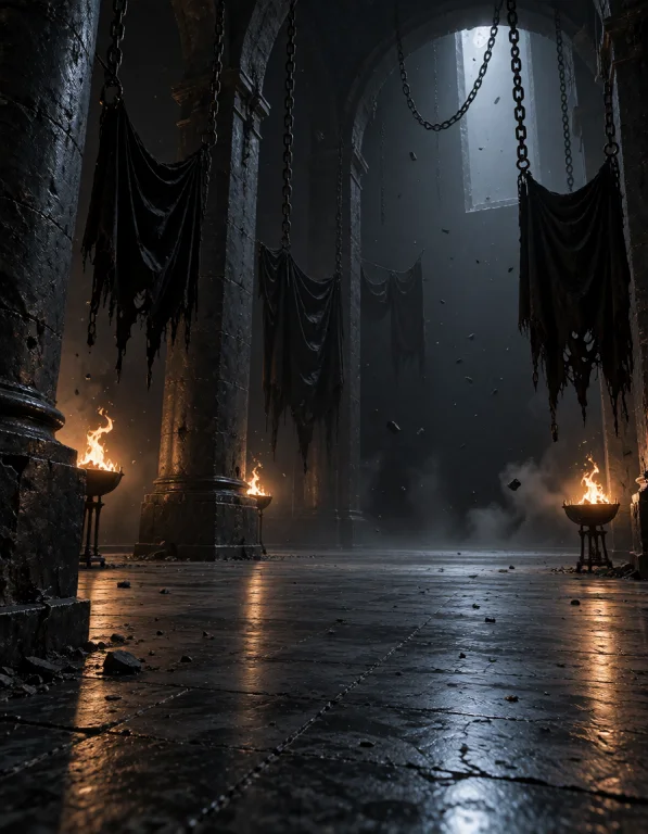 H3llr4is3r, Photorealistic Gothic Chain Hall In The Same Dar...