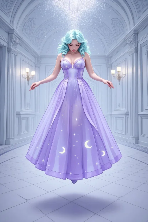 Middle Shot, In A Pale Mint Ballroom Dusted With Sparkling P...