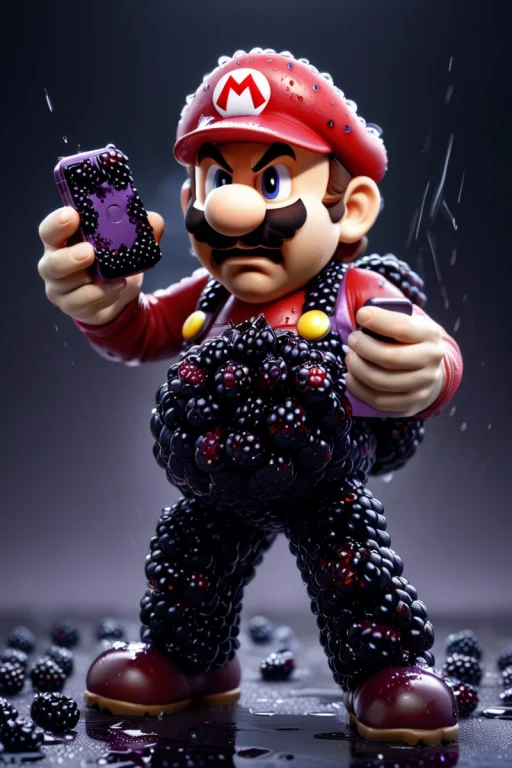 A Very Angry Mario Holding A Phone With An Angry Expression....