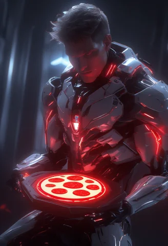 Cyborg, Futuristic Design, Sleek And Mechanical Aesthetic, D... — SDXL AI Prompt: Cyborg, futuristic design, sleek and mechanical aesthetic, dynamic pose, holding...