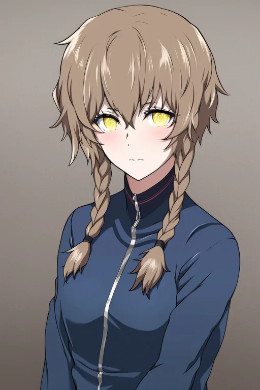 Masterpiece, Best Quality, 1girl, Dark Blue Suit, Yellow Eye...