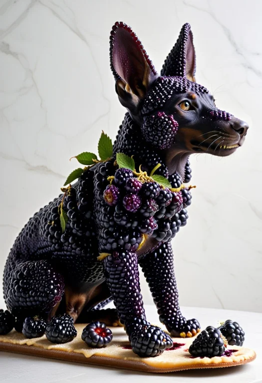 Blackberry Clusters, Anubis Dog Formed Entirely From Densely...