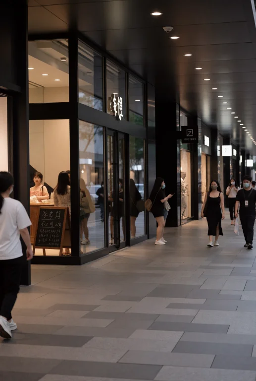In The Background, There Is A Modern, Glass-fronted Building...