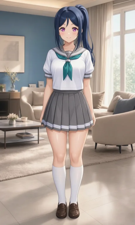 Rontal Full-body View, Masterwork Anime Style. A Woman Direc...