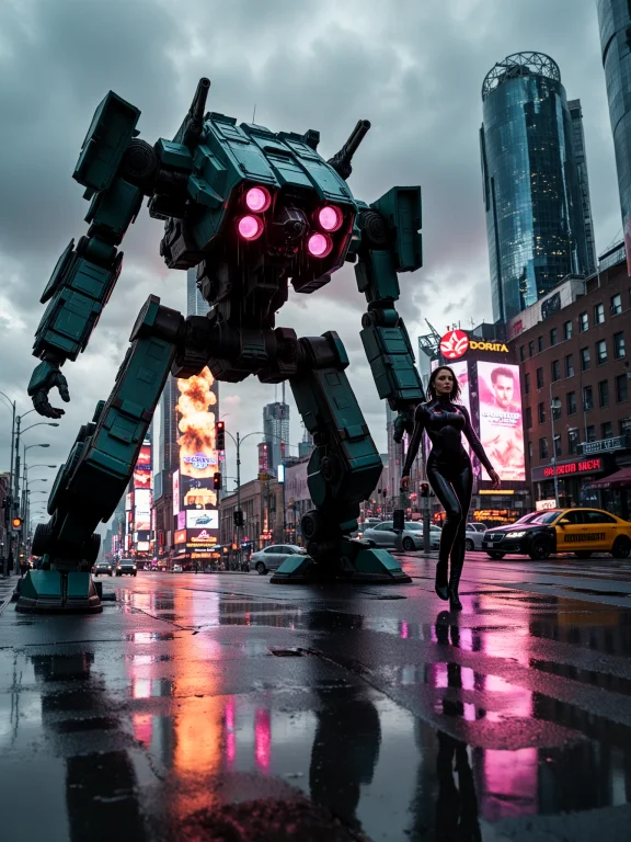 Film Still, Dynamic Angle, A Towering Detailed Future Tech A...