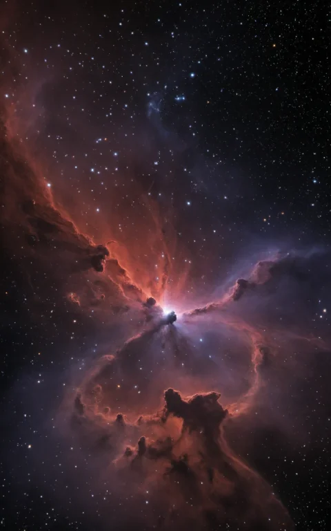 Professional 3d Model Red And Purple Nebula,lorablack Hole0....