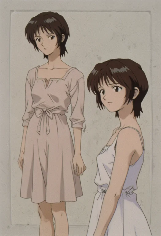 Ikariyui, Short Hair, Brown Hair, Retro Artstyle, Black Eyes...