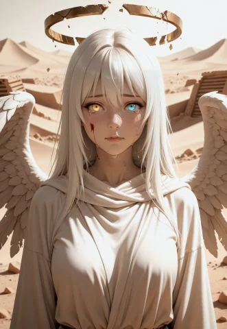 Masterpiece, Best Quality, Highres1.2, 1girl, Solo, Seraph,... — Stable Diffusion AI Prompt: (masterpiece, best quality, highres:1.2), 1girl, solo, seraph, six wings, broken...