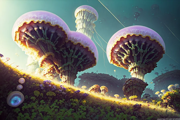 Fog Canyon, Night And Explosive Jellyfish1.2, Style-petal, S...