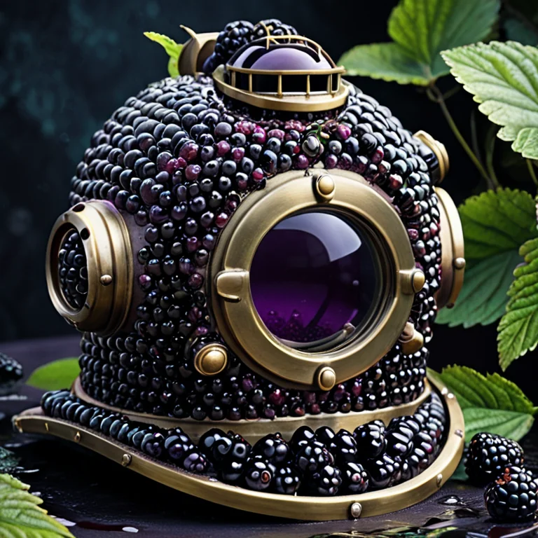 Blackberryworld, A Close-up Of A Heavy Antique Brass Deep-se...