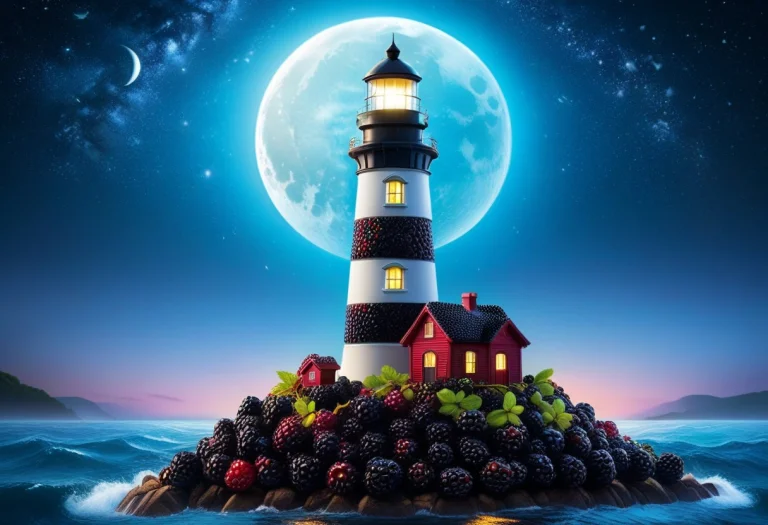 Blackberryworld, Lighthouse Made Of Blackberryworld, Sea, Ne...