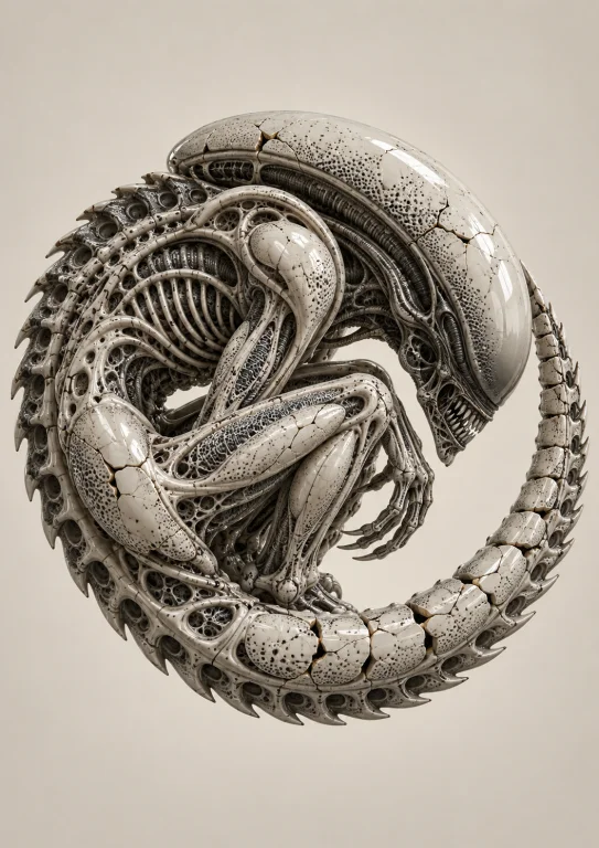 Un Portrait Format Poster Du Xnomorphe. Le Monstre Son Corp...