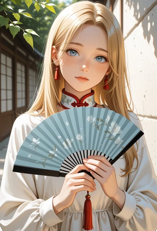 Solo, 1 Girl, Anime Illustration, Highly Glossy Brushstrokes...