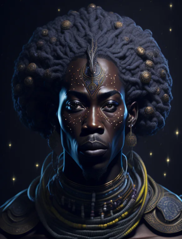 Obatala The African Orisha Wearing A Detailed And Intricate...