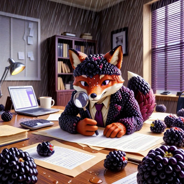 Blackberryworld Fox, Anthropomorphic Fox Made Of Dark Purple...