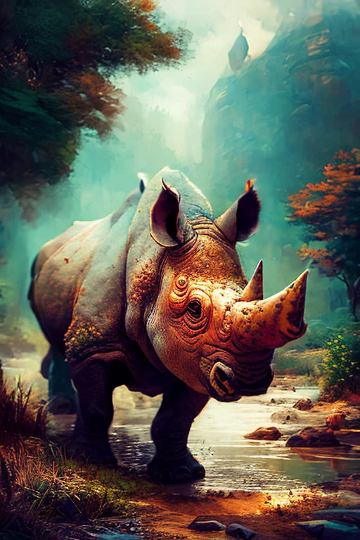 Medium Low Angle Shallow Focus Shot Of Rhinoceros1.2, Beauti...