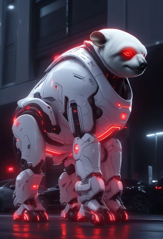 Whiteember, A Sleepy Sloth Piloting A Giant Sleek White Tech...