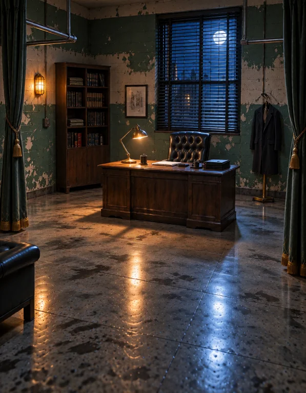 W0m3ns Pr1s0n, Photorealistic, Same Empty Warden Office At N...