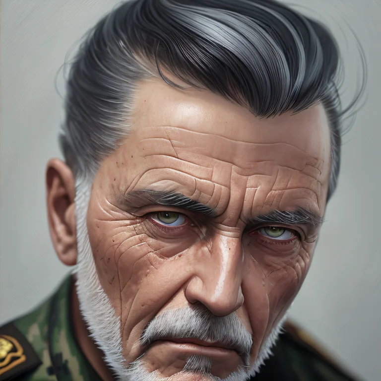 Old Man With Wrinkles Face, Stylish Hairstyle1.3, Gray Hair,...