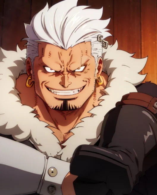 Buff Chaotic Man, Exotic White Fluffy Hair1.2, Leather Jacke...