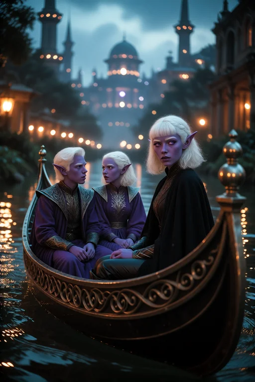 Cinematic Photo. High Budget Fantasy Film. Three People In A...