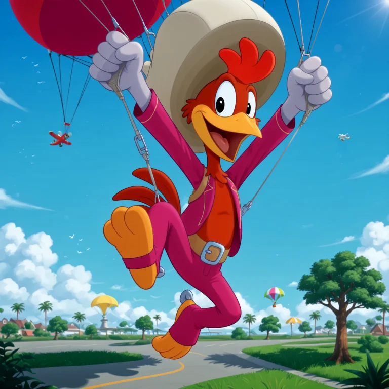 Jumping Out Of The Plane High In The Sky While Wearing A Par...