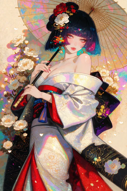 A Vibrant, Painterly Anime-fusion Digital Illustration In Th...