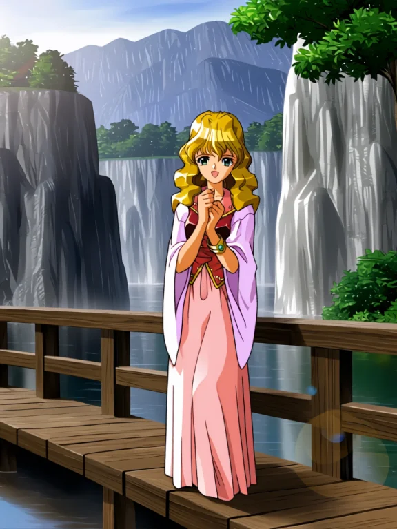 Noische Amolphy, 1girl, Solo, Blonde Hair, Water, Waterfall,...