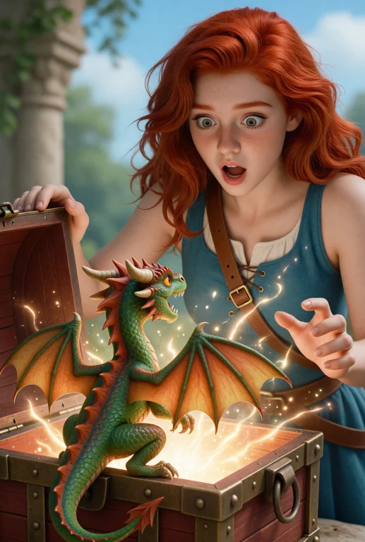 A Photograph Of L33na, She Opens A Treasure Chest Expecting...