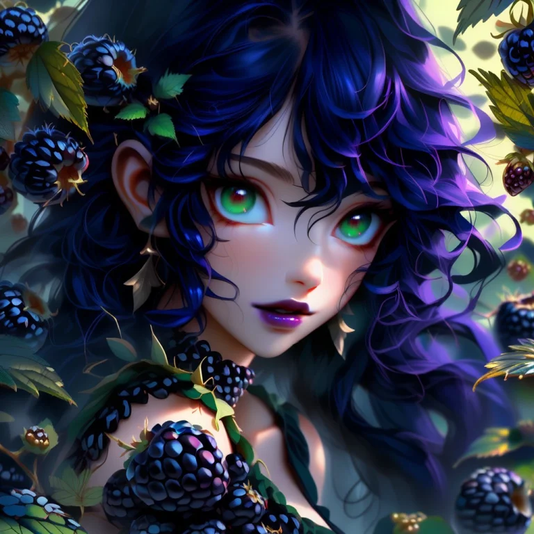 Fairies With Black Hair, Purple Lips, Purple Eyes, Wearing B...