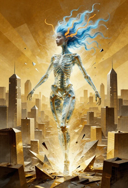 A Transparent Female Figure Made Of Glass Filled With Water...