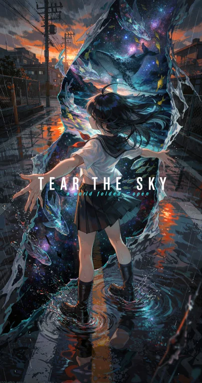 , , Cinematic Anime Key Visual Merging Hyper-detailed Illust...