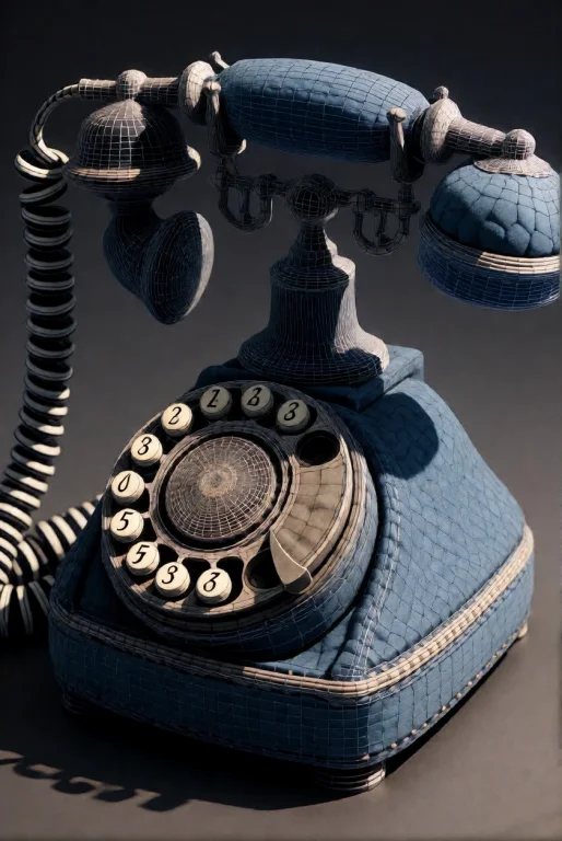3dworld , A Classic Rotary Telephone Of Dusty-blue American...