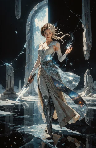 Style Medium Cinematic Digital Painting Blending Alphonse M... — Stable Diffusion AI Prompt: **Style & medium:** Cinematic digital painting blending **Alphonse Mucha-inspire...