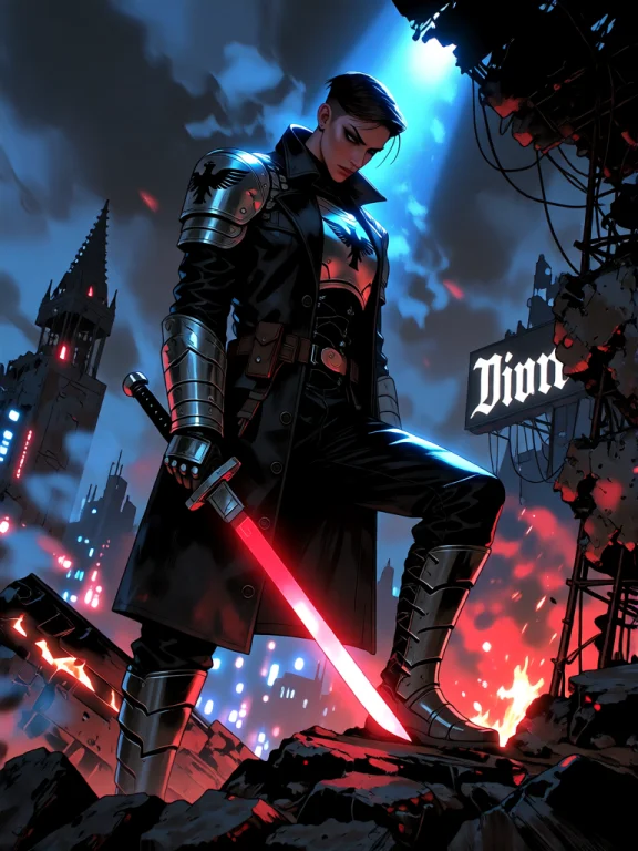 This Is A Digital Artwork Of A Stern Elite Soldier Standing...