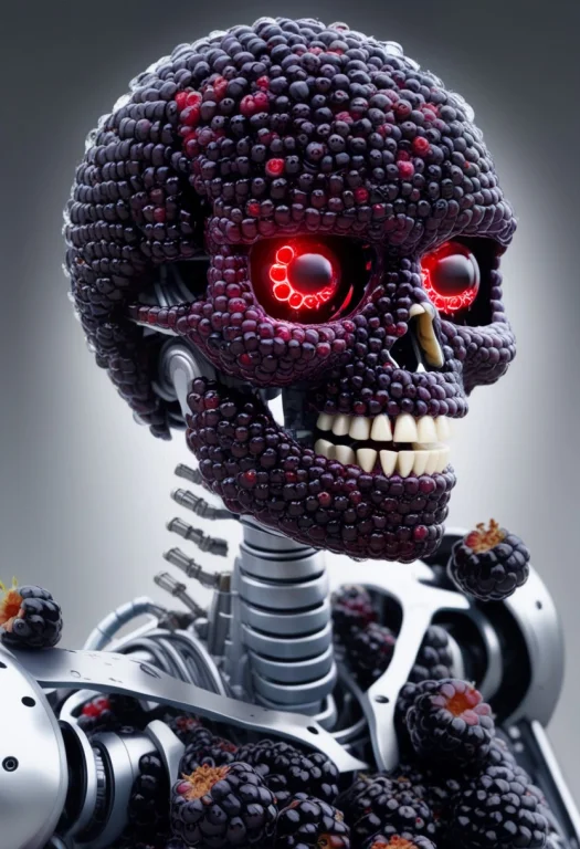 Unstoppable Future Cyborg  Humanoid Robot With A Metal Skele...