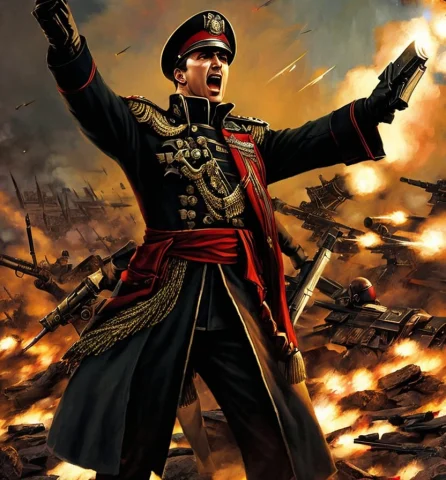 Commissar, A Man On The Battlefield, Shouts, Art Hypernetcom... — Stable Diffusion AI Prompt: commissar, a man on the battlefield, shouts, (art) 