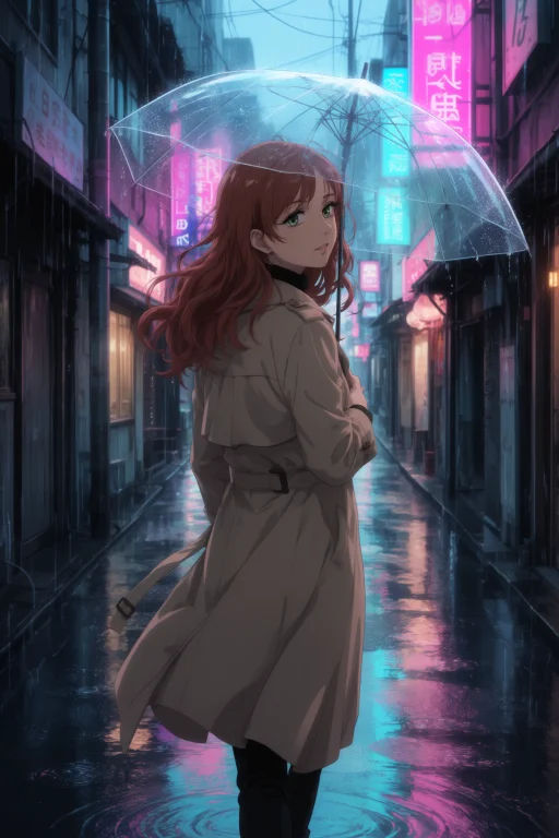 An Anime Illustration Of A Woman In Her Twenties With Long W...