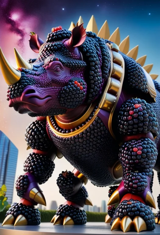 Blackberryworld Statue Of A Massive War Robot Rhinoceros, Ma...