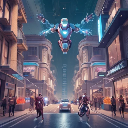 Futuristic City Combine With Luxury Traditional City, Man Fl...