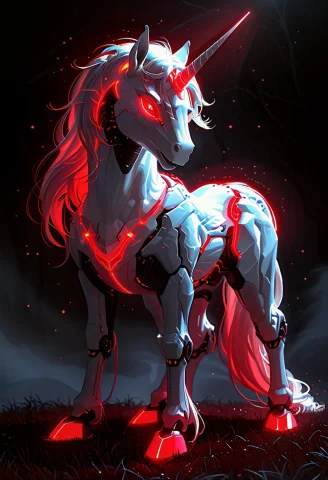 Uncorn Made Of White And Whit Red Glow, Whiteember — SDXL AI Prompt: uncorn made of white and whit red glow, WhiteEmber