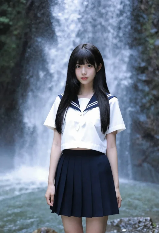 Cute Japanese Girl, Cdwater Falls