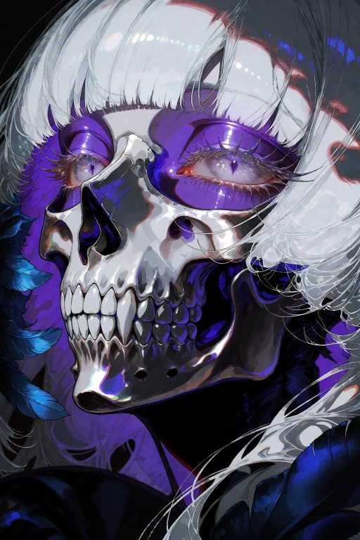 An Extreme Close-up Digital Anime Illustration In A Commerci...