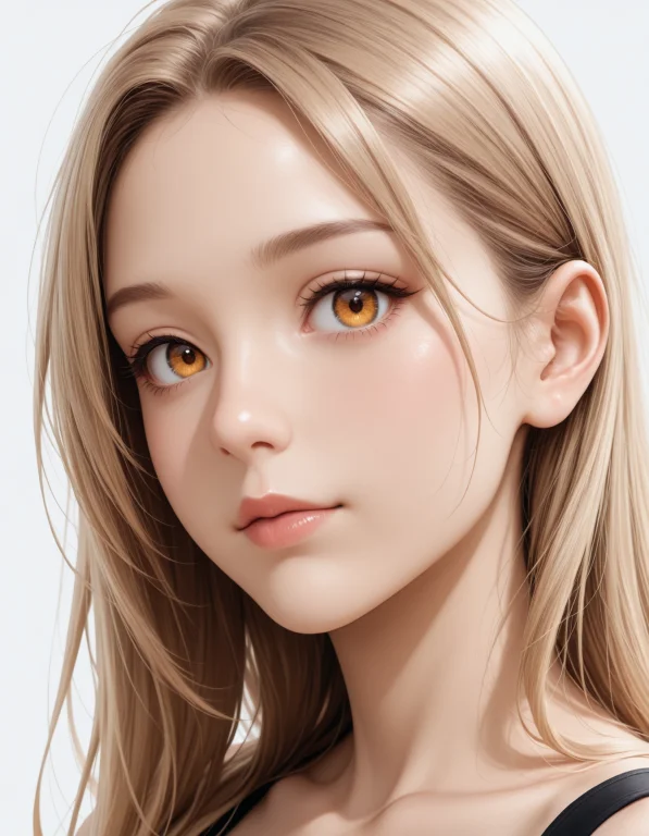1girl, Portrait, Looking At Viewer, White Background,